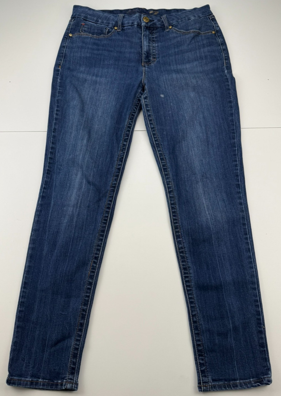 SEVEN 7 LADIES PREMIUM JEANS TUMMYLESS HIGH RISE SKINNY SZ 14 MEDIUM WASH